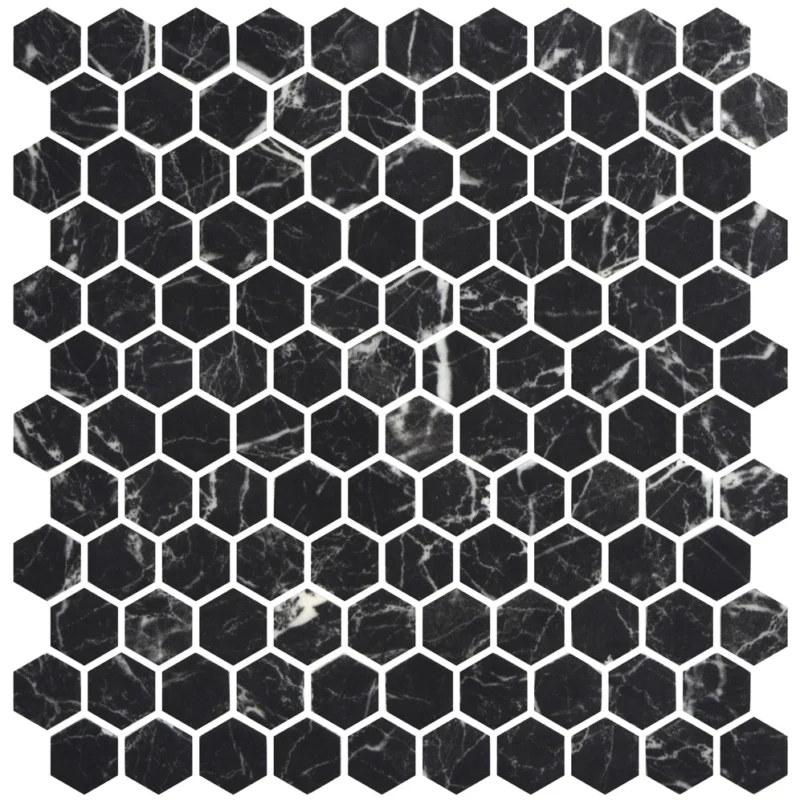 Hex Nero Marquina Matte